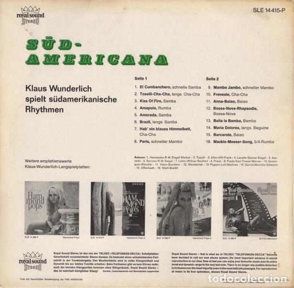 Discos de vinilo: Klaus Wunderlich &lrm;&ndash; S&uuml;damericana - Foto 2