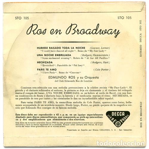 Discos de vinilo: Ros En Broadway - Edmundo Ros - Foto 2