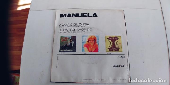 Discos de vinilo: MANUELA-SINGLE A CARA O CRUZ - Foto 2