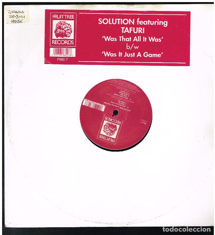 Discos de vinilo: SOLUTION FEATURING TAFURI - WAS THAT ALL IT WAS / WAS IT JUST A GAME - MAXI SINGLE 1993 - Foto 1