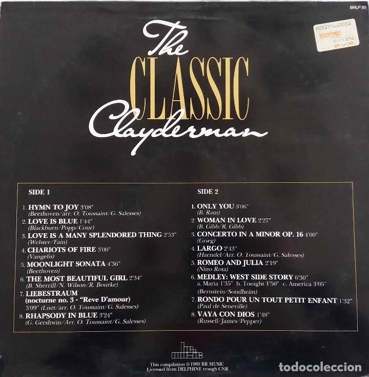 Discos de vinilo: RICHARD CLAYDERMAN. THE CLASSIC. LP UK - Foto 2