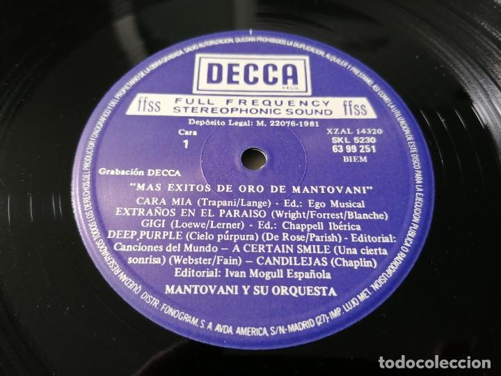 Discos de vinilo: MANTOVANI, MAS EXITOS DE ORO, 1981 DECCA - Foto 4