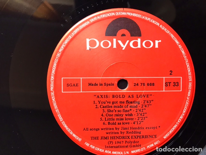 Discos de vinilo: Axis: bold as love. Jimi Hendrix - Foto 9