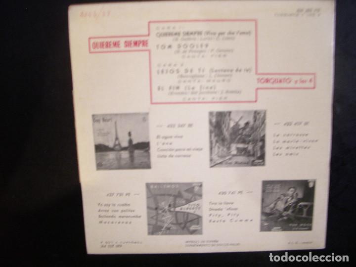 Discos de vinilo: TORQUATO Y LOS 4- QUIEREME SIEMPRE. EP. - Foto 2
