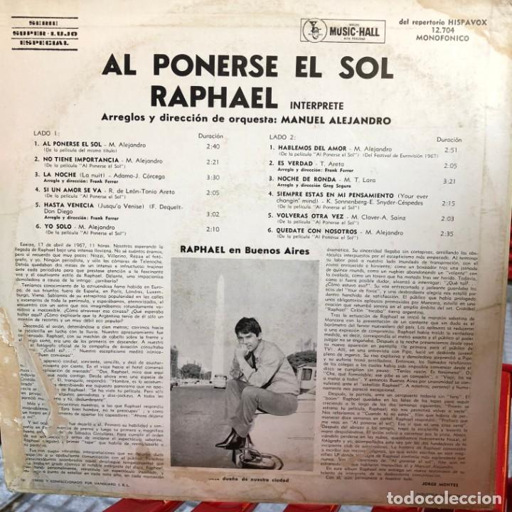 Discos de vinilo: LP argentino de Raphael a&ntilde;o 1967 - Foto 2