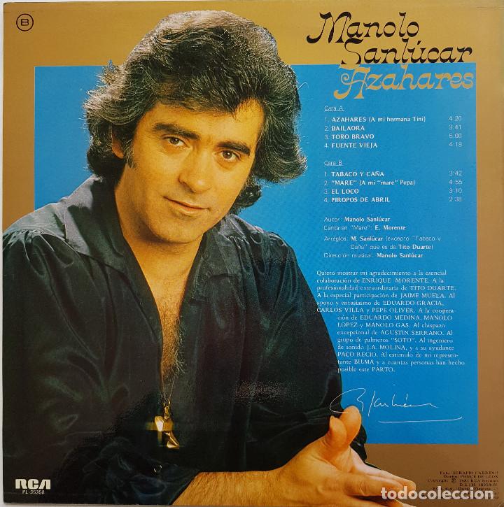 Discos de vinilo: Manolo Sanl&uacute;car. Azahares. 1981 - Foto 2