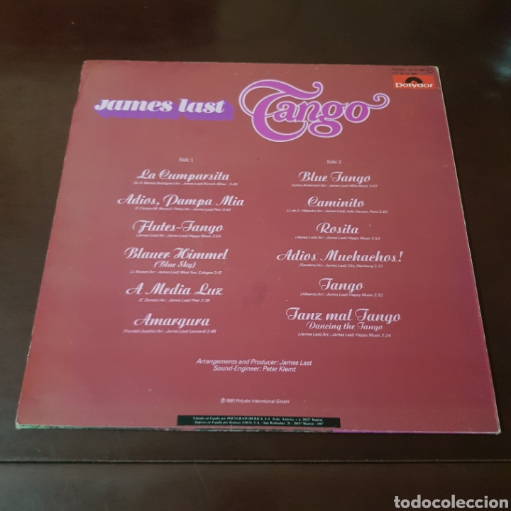 Discos de vinilo: JAMES LAST - TANGO - Foto 2