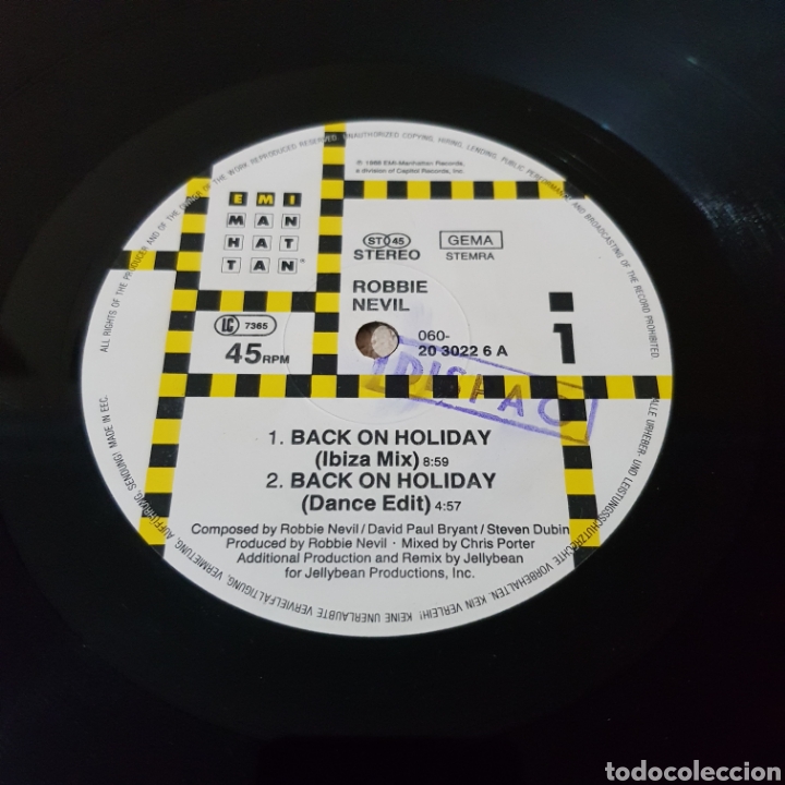 Discos de vinilo: ROBBIE NEVIL - BACK ON HOLIDAY - Foto 3