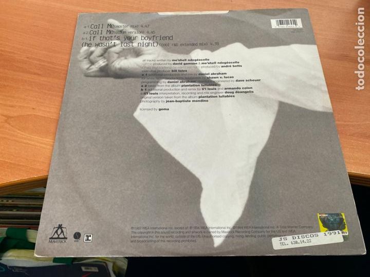Discos de vinilo: MeShell Ndeg&eacute;Ocello &lrm;(Call Me) MAXI (B-20) - Foto 3