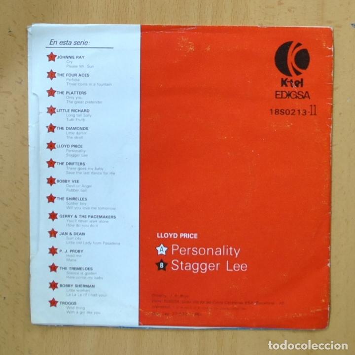 Discos de vinilo: LLOYD PRICE - PERSONALITY / STAGGER LEE - SINGLE - Foto 2