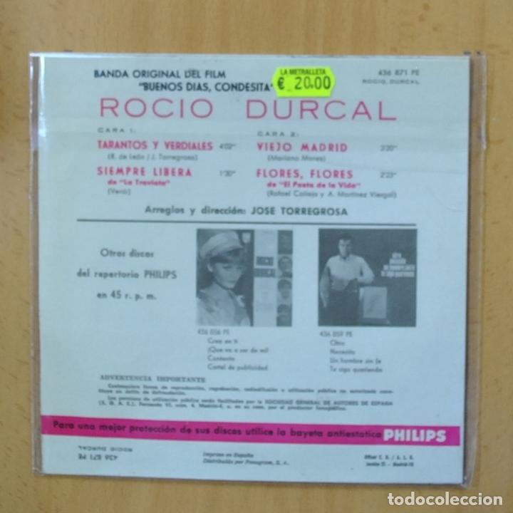 Discos de vinilo: ROCIO DURCAL - TARATNOS Y VERDIALES + 3 - EP - Foto 2