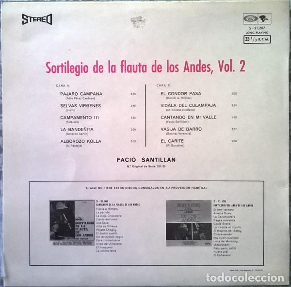 Discos de vinilo: Facio Santillan &lrm;&ndash; Sortilegio De La Flauta De Los Andes, Vol. 2 - Foto 2