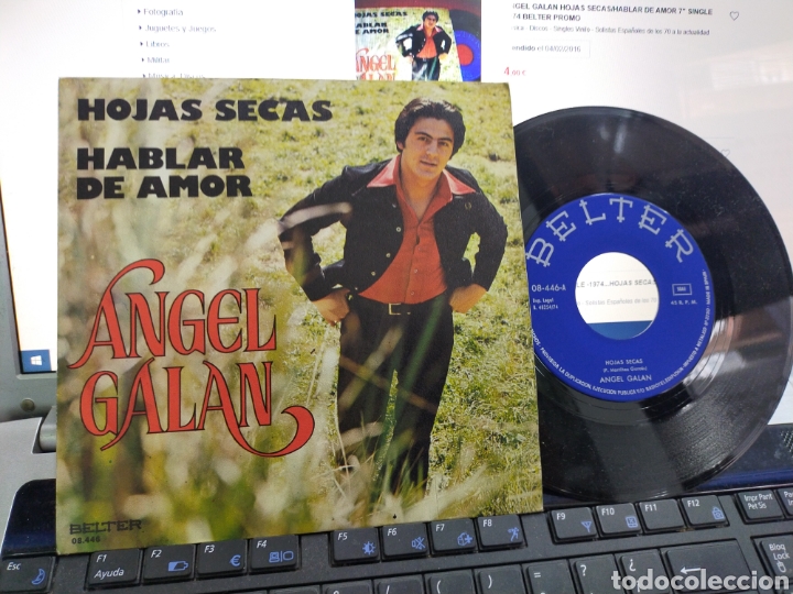 Discos de vinilo: &Aacute;ngel gal&aacute;n single hojas secas 1974 - Foto 1