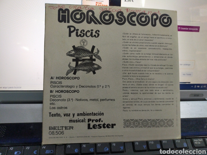 Discos de vinilo: Profesor Lester single piscis 1975 - Foto 2
