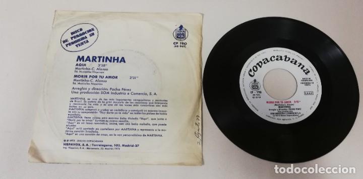 Discos de vinilo: Martinha - Aqui (7&rdquo;, Single, Promo) - Foto 2