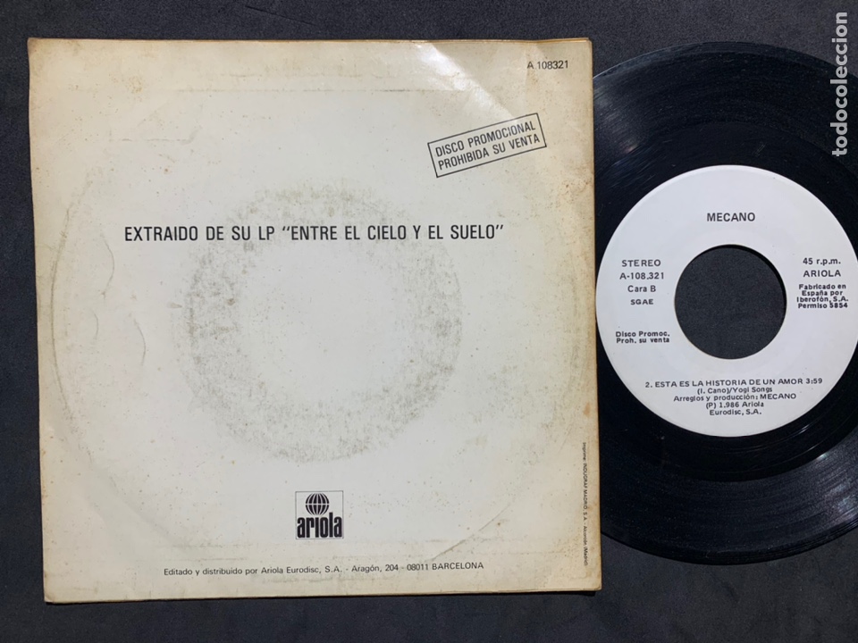 Discos de vinilo: Single Ep Mecano ay que pesado promo - Foto 2