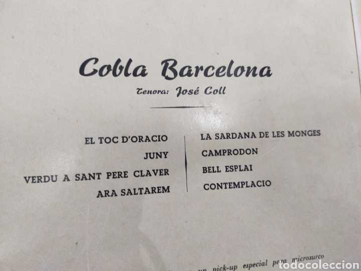 Discos de vinilo: Cobla Barcelona lp 10 Jos&eacute; coll - Foto 2