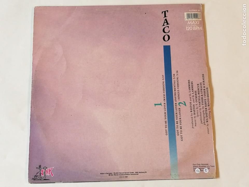 Discos de vinilo: Taco - Got To Be Your Lover - 1988 - Foto 2