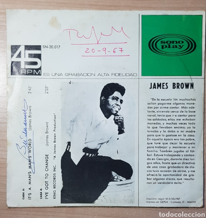 Discos de vinilo: James Brown Its a mans mans world 7&rdquo; - Foto 2