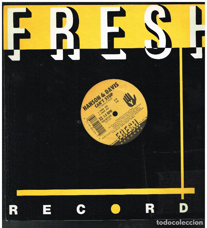 Discos de vinilo: HANSON & DAVIS - CANT STOP - MAXI SINGLE 1988 - ED. USA - Foto 1