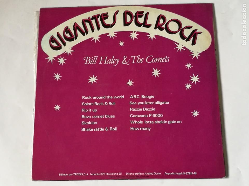 Discos de vinilo: BILL HALEY & THE COMETS - GIGANTES DEL ROCK - 1981 -LP - Foto 2
