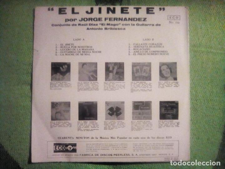 Discos de vinilo: JORGE FERNANDEZ - EL JINETE - Foto 2