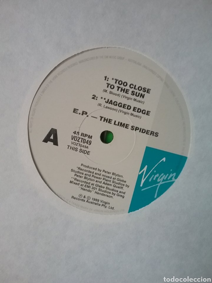 Discos de vinilo: LIME SPIDERS 1989 VIRGIN RECORDS.... AUSTRALIA - Foto 3