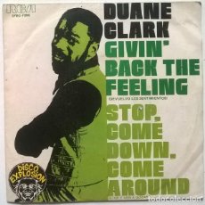 Discos de vinilo: DUANE CLARK. GIVIN’ BACK THE FEELING/ STOP COME DOWN. COME AROUND. RCA, SPAIN 1977 SINGLE. Lote 238145065