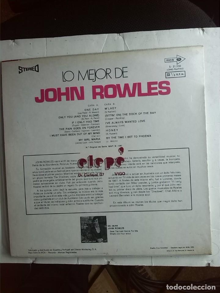 Discos de vinilo: JOHN ROWLES - LO MEJOR DE ..1970 - Foto 2