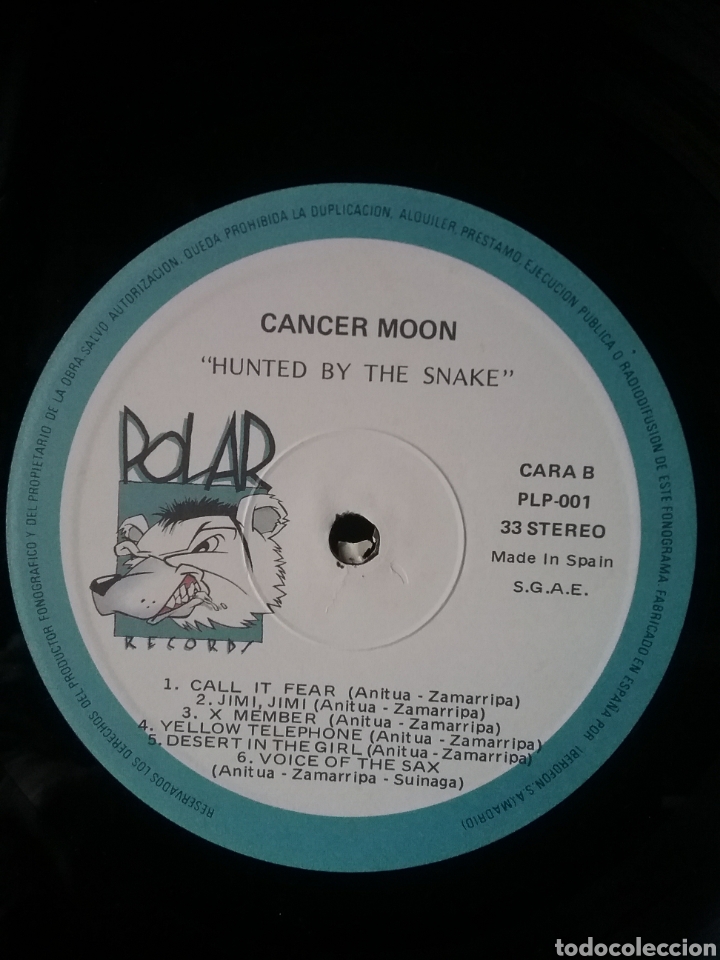 Discos de vinilo: CANCER MOON 1990 Polar Records - Foto 5