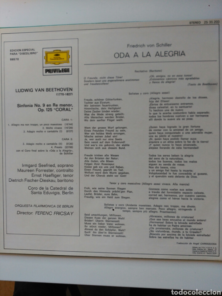 Discos de vinilo: NOVENA BEETHOVEN DISCO LP VINILO - Foto 2