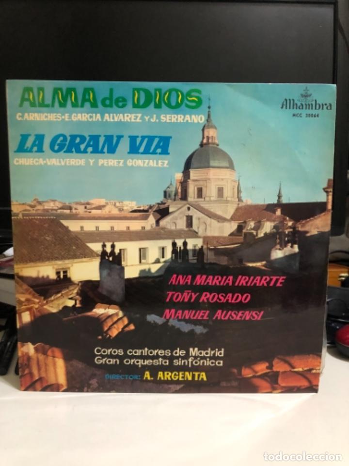 Discos de vinilo: Disco vinilo Alma De Dios La gran via. Coro cantores de Madrid gran orquesta sinf&oacute;nica.