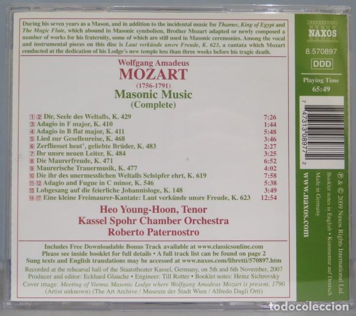 Discos de vinilo: CD. MASONIC MUSIC. MOZART - Foto 2