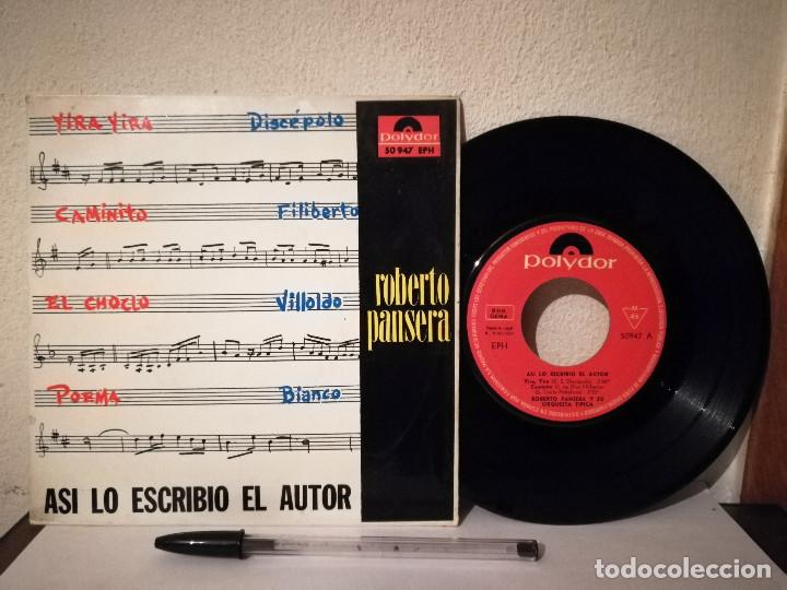 Discos de vinil: ANTIGUO SINGLE - ROBERTO PANSERA - ASI LO ESCRIBIO EL AUTOR - POLYDOR
