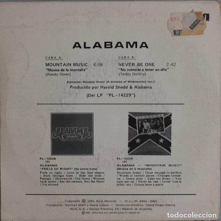 Discos de vinilo: ALABAMA//MOUNTAIN MUSIC//SINGLE//1982//RCA - Foto 2