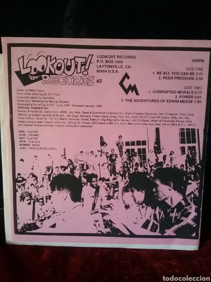 Discos de vinilo: Corrupted Morals 1988 Ep. Lookout! Records - Foto 2