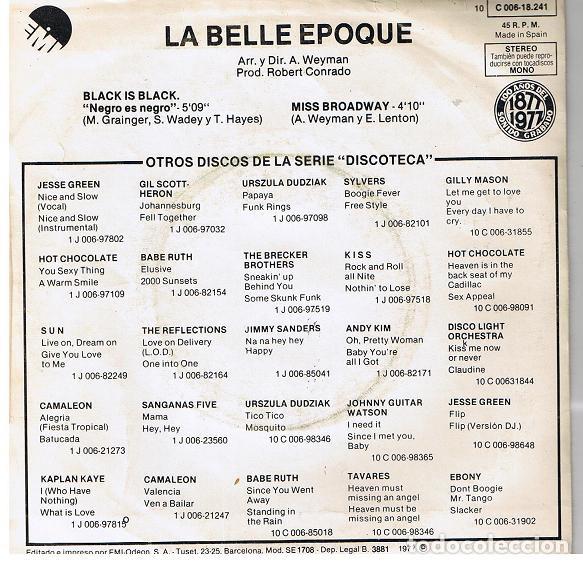Discos de vinilo: La Belle Epoque &lrm;&ndash; Black Is Black - Foto 2