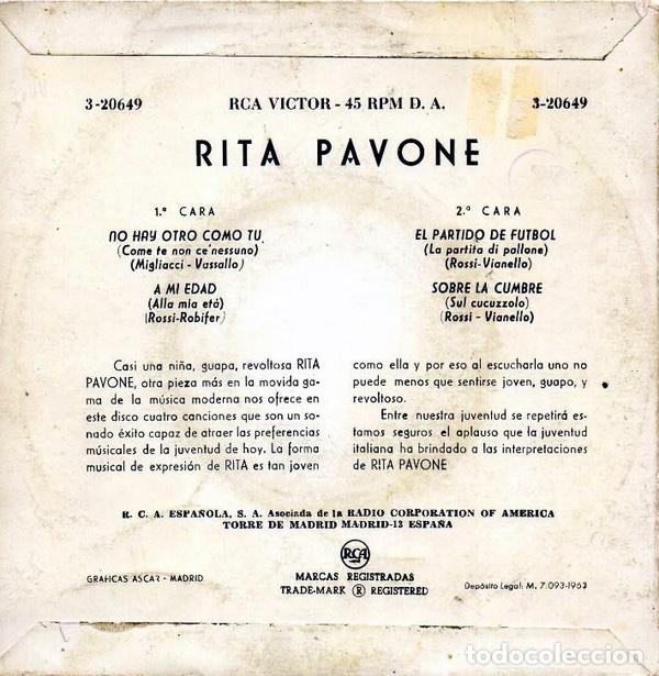 Discos de vinilo: Rita Pavone &lrm;&ndash; No Hay Otro Como Tu - Foto 2