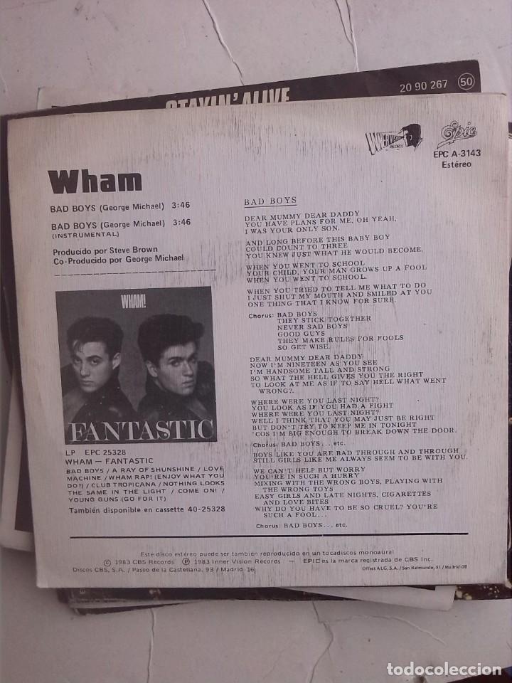 Discos de vinilo: WHAM! - BAD BOYS SINGLE 7&rdquo; - Foto 2