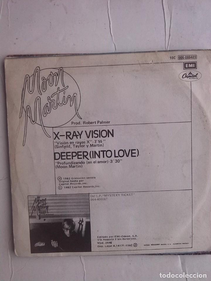 Discos de vinilo: MOON MARTIN - VISION EN RAYOS X SINGLE 7&rdquo; - Foto 2