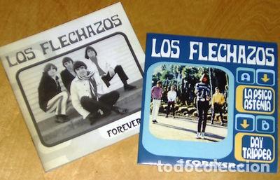 Discos de vinilo: Los Flechazos &lrm;&ndash; La Psicoastenia / Day Tripper - single + libro - Foto 1