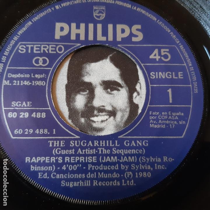 Discos de vinilo: THE SUGARHILL GANG - RAPPER´S REPRISE (JAM-JAM)- SPAIN SINGLE 1980- VINILO COMO NUEVO. - Foto 3 - 238758720