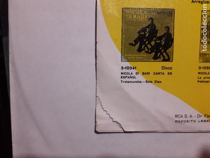 Discos de vinilo: Nicola di bari - corazon gitano + agnese - Foto 3