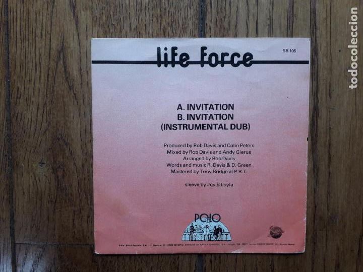 Discos de vinilo: Life force - invitation + invitation (instrumental dub) - Foto 2