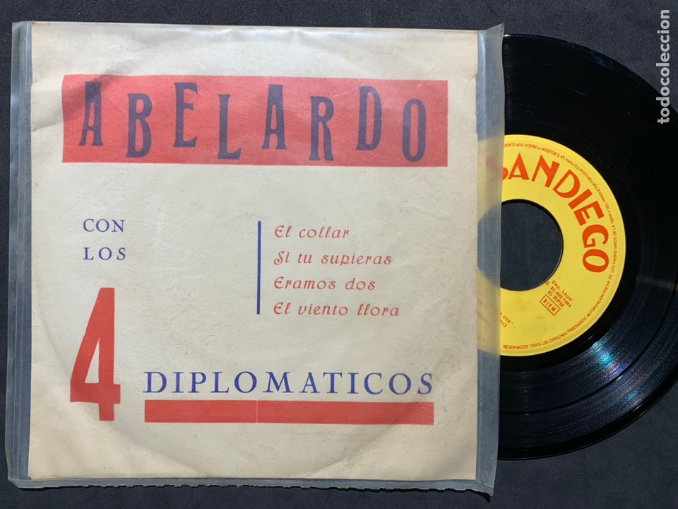 Discos de vinilo: Single ep ABelardo con los 4 diplom&aacute;ticos el collar 1964 - Foto 1
