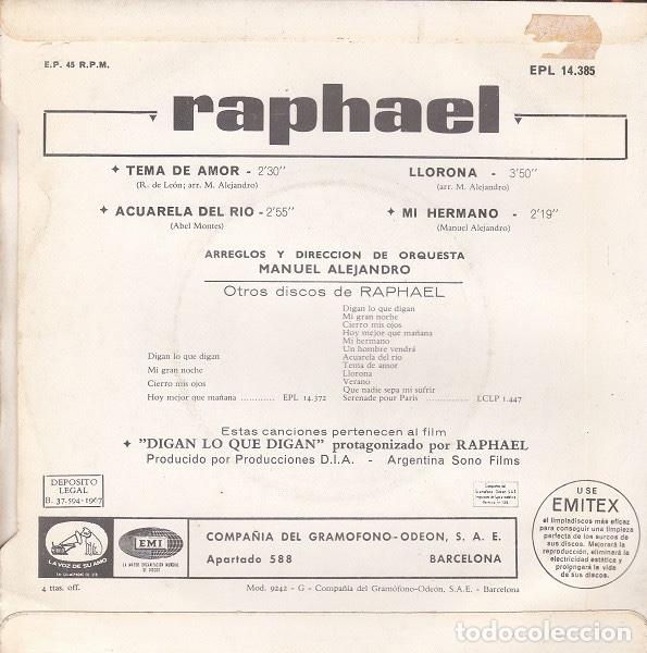 Discos de vinilo: Raphael &lrm;&ndash; Tema De Amor - Foto 2
