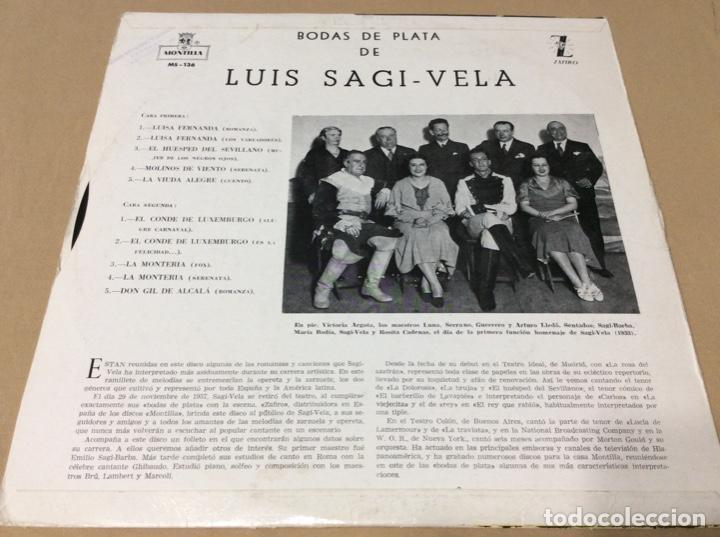 Discos de vinilo: LUIS SAGI-VELA - BODAS DE PLATA. - Foto 2