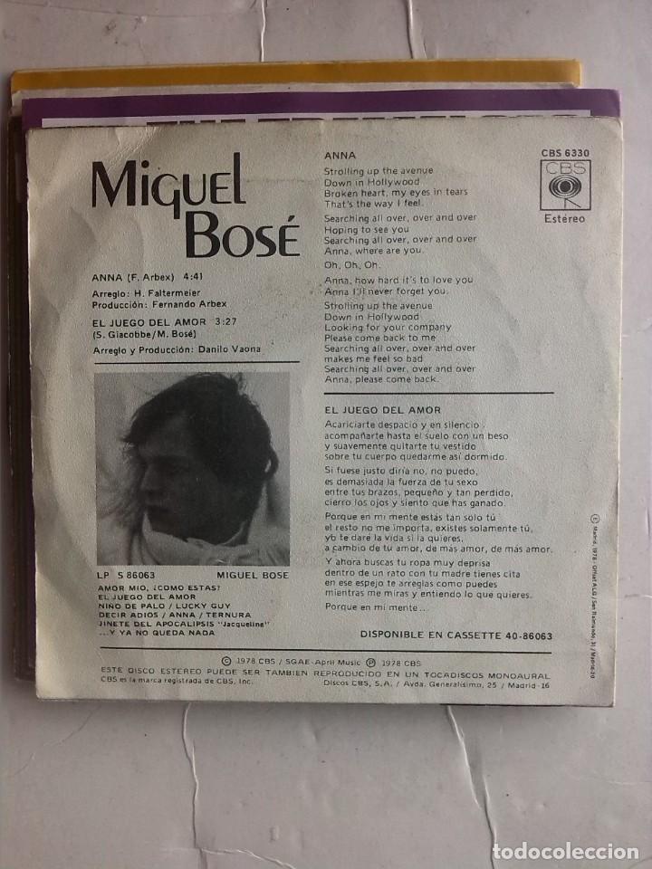 Discos de vinilo: MIGUEL BOS&Eacute; -ANNA SINGLE 7&rdquo; - Foto 2