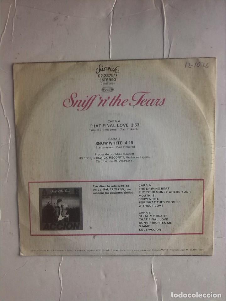 Discos de vinilo: SNIFF&acute;N&acute;THE TEARS - AQUEL ULTIMO AMOR SINGLE 7&rdquo; - Foto 2