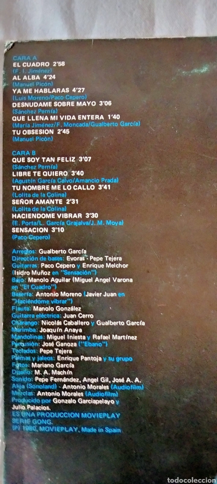 Discos de vinilo: LP SENSACION MARIA JIMENEZ - Foto 2